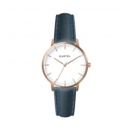 ISLA 34MM BLUE LEATHER STRAP WATCH