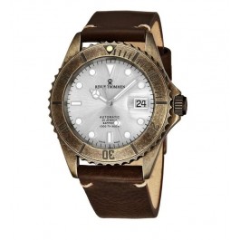 Revue Thommen 17571.2588 'Diver' Silver Dial Brown Leather Strap Gunmetal Automatic Watch