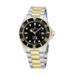 Revue Thommen Men's 17571.2147 'Diver' Black Dial Stainless Steel/Goldtone Bracelet Swiss Automatic Watch