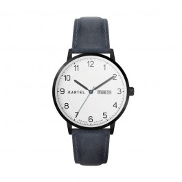 MORRIS 40MM BLUE LEATHER STRAP WATCH