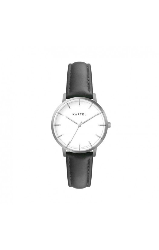 ISLA 34MM BLACK LEATHER STRAP WATCH