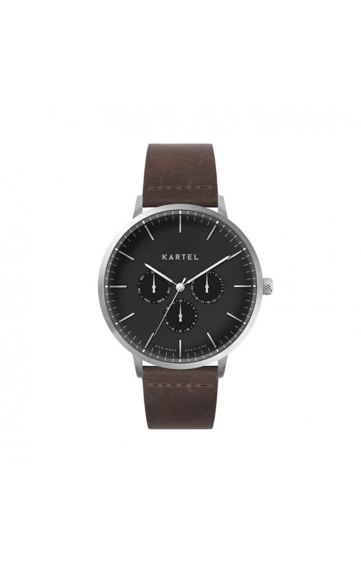 CUILLIN 43MM BROWN LEATHER STRAP WATCH