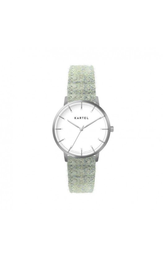 ISLA 34MM GREEN TWEED STRAP WATCH