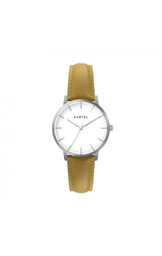 ISLA 34MM YELLOW LEATHER STRAP WATCH