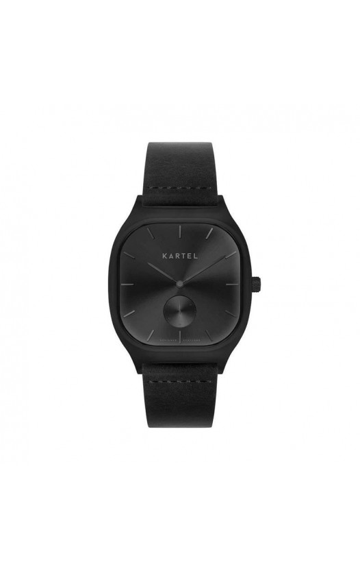 SINCLAIR 42MM BLACK LEATHER STRAP WATCH