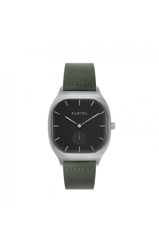 SINCLAIR 42MM GREEN LEATHER STRAP WATCH