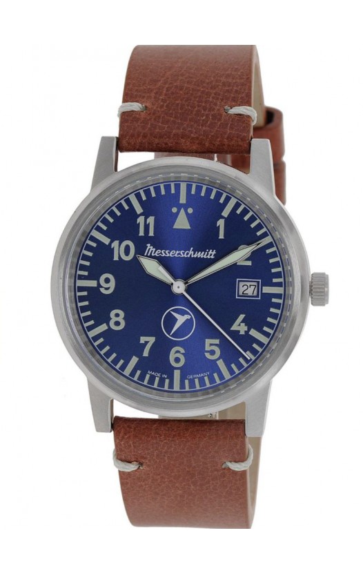 ME-9673BLVIN Men's Watch with Leather Strap blue / brown