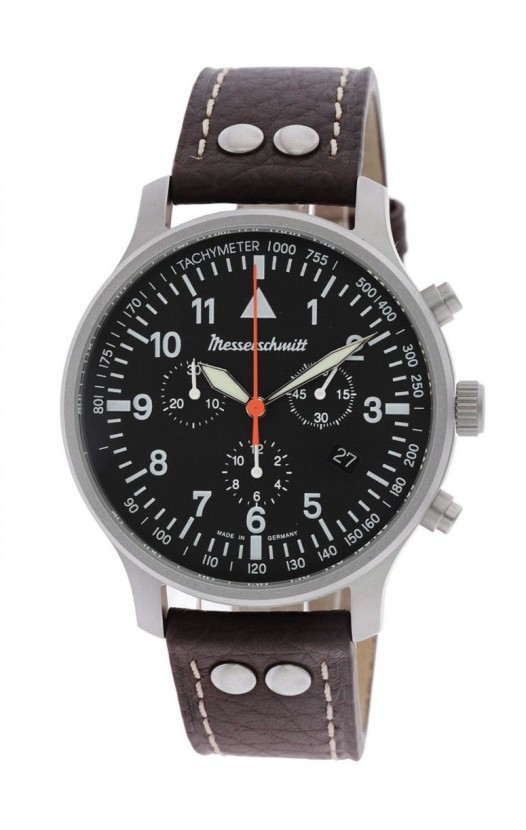 ME-3H202 Men's Watch Chronograph with Brown Leather Strap