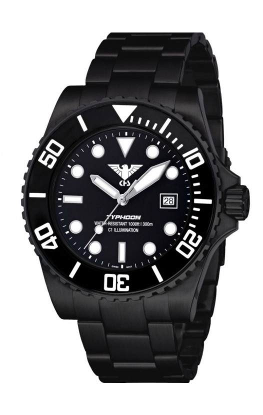 TYBS.SSTYB Diving Wristwatch Typhoon Black Steel