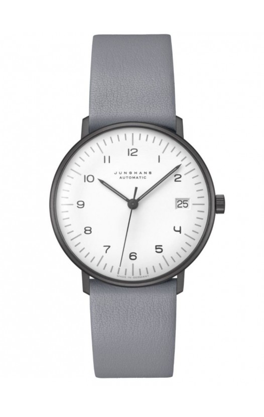 027/4006.04 max bill Wristwatch Small Automatic Grey Leather Strap