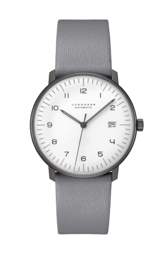 027/4007.04 max bill Automatic Watch with Grey Leather Strap