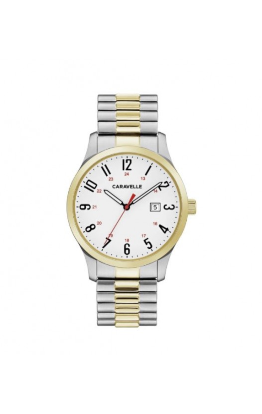 Caravelle Designed by Bulova Men's 45B147 Easy Reader Two-Tone Stainless Expansion Bracelet Watch