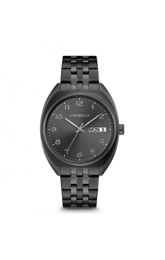 Caravelle by Bulova Mens 45C115 Gunmetal IP Stainless Bracelet Watch