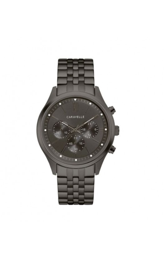 Caravelle Designed by Bulova Men's 45A141 Chrono Gunmetal Stainless Bracelet Watch