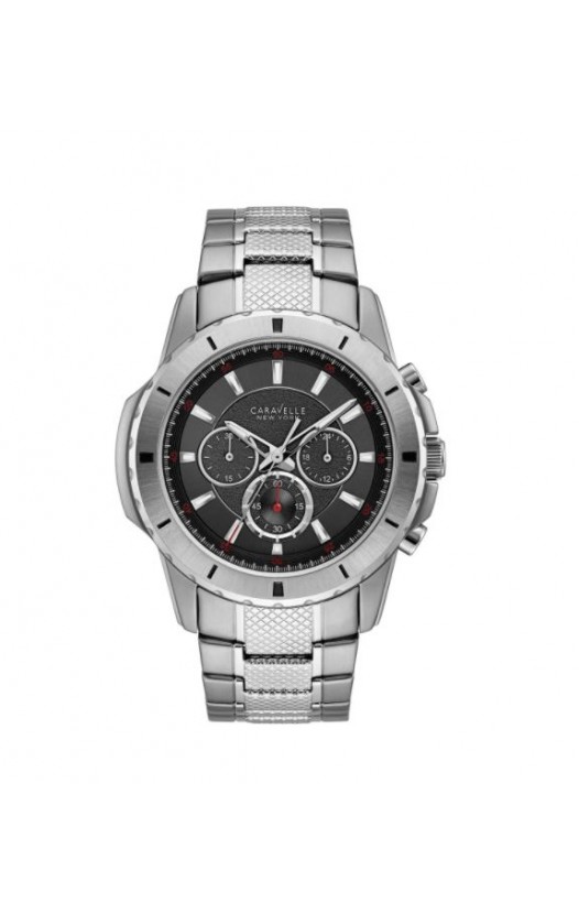 Caravelle NY Men's 43A137 Stainless Chronograph Bracelet Watch - Silver