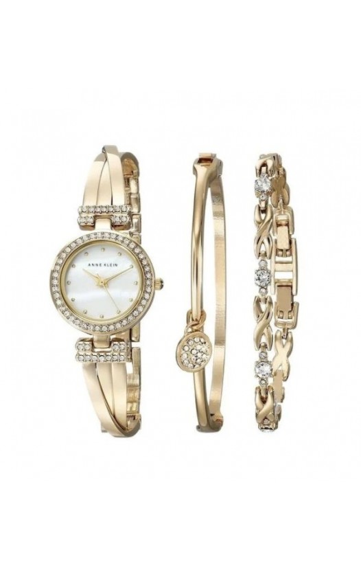 Anne Klein Gold-Tone Bracelet and Ladies Watch AK-1868GBST