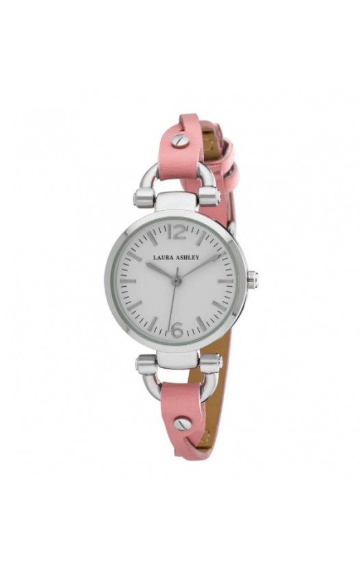 Laura Ashley Pink Ladies Dial Analog Display Twisted Band Round Watch