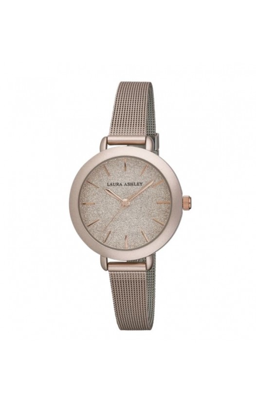 Laura Ashley Womens LA31069YG Glitz Sparkle Dial Spray Gold Mesh Band Watch