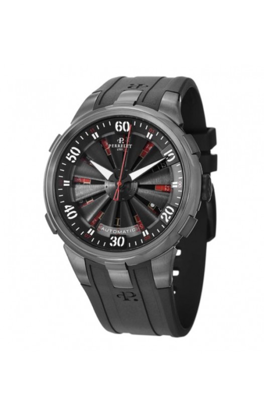 Perrelet Men's A4054/1 'Turbine XL Roulette' Black Dial Watch
