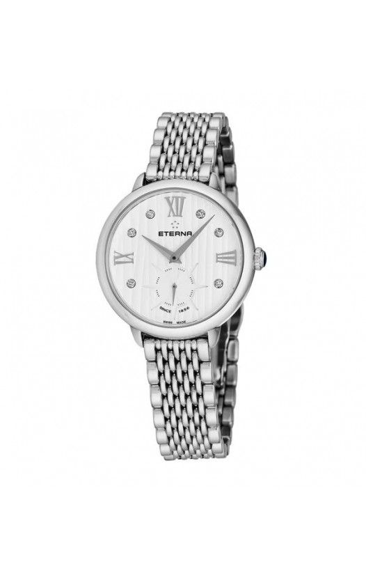 Eterna Women's 2801.41.96.1743 'Eternity' White Diamond Dial Stainless Steel Small Seconds Quartz Watch