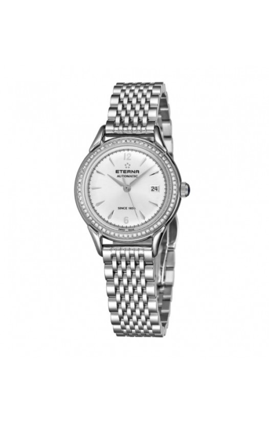 Eterna Women's 2956.50.13.1742 'Heritage 1948 For Her' Silver Dial Stainless Steel Diamond Automatic Watch