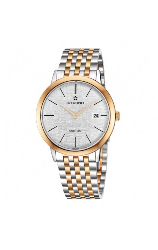 Eterna Men's 2951.53.11.1701 'Eternity' Silver Dial Two Tone Stainless Steel Swiss Automatic Watch