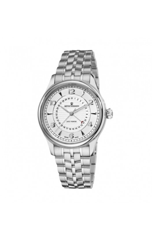 Revue Thommen Men's 10012.2132 'Date Pointer' Silver Face Automatic Watch