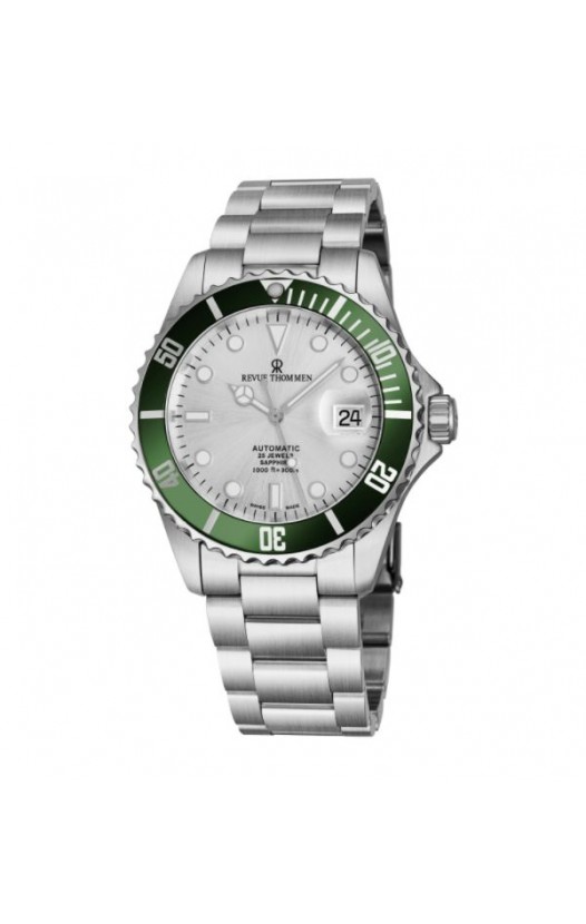 Revue Thommen Men's 17571.2124 'Diver' Silver Dial Stainless Steel Bracelet Swiss Automatic Watch