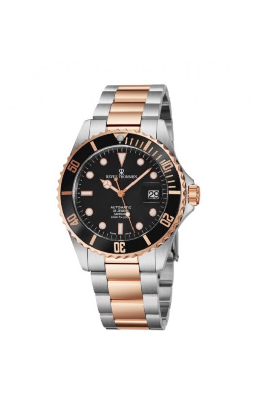 Revue Thommen 17571.2157 'Diver' Black Dial Two Tone Stainless Steel Swiss Automatic Watch