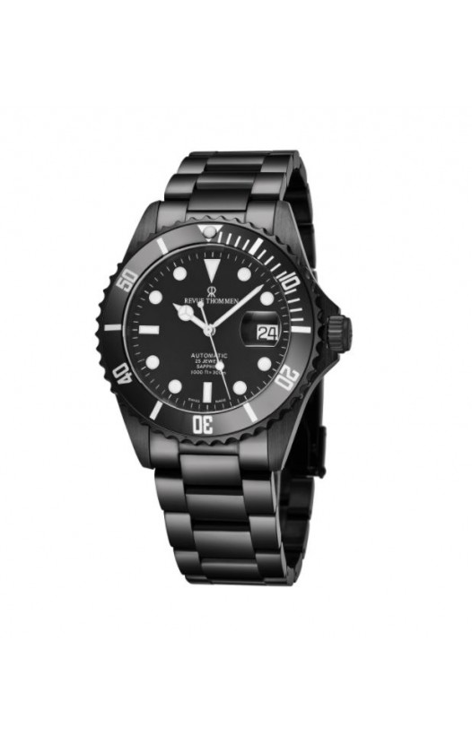 Revue Thommen Men's 17571.2177 'Diver' Black Dial Black Stainless Steel Swiss Automatic Watch