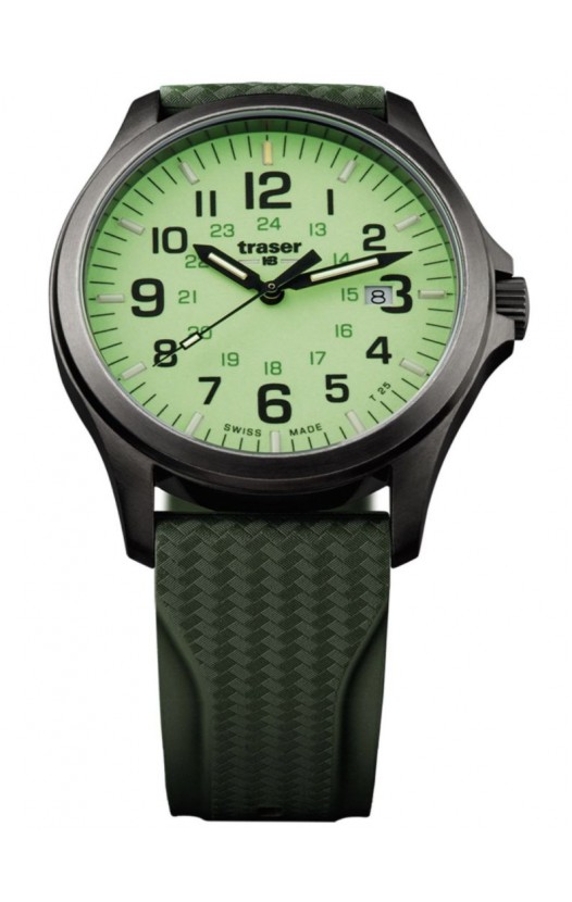107424 Mens Watch P67 Officer Pro Gun Metal Lime Diver Strap