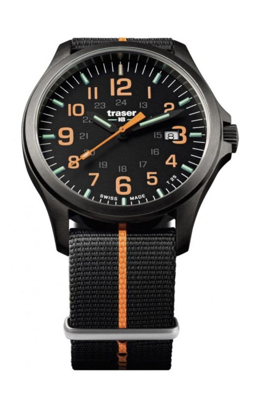 107425 Mens Watch P67 Officer Pro Gun Metal Black/Orange