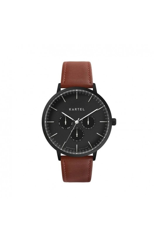 CUILLIN 43MM MAROON LEATHER STRAP WATCH