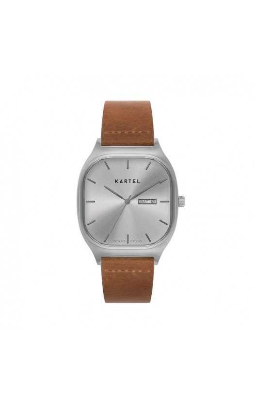 SINCLAIR 42MM TAN LEATHER STRAP WATCH