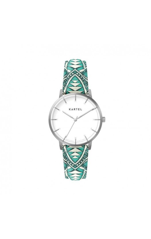 ISLA 34MM BLUE FABRIC STRAP WATCH