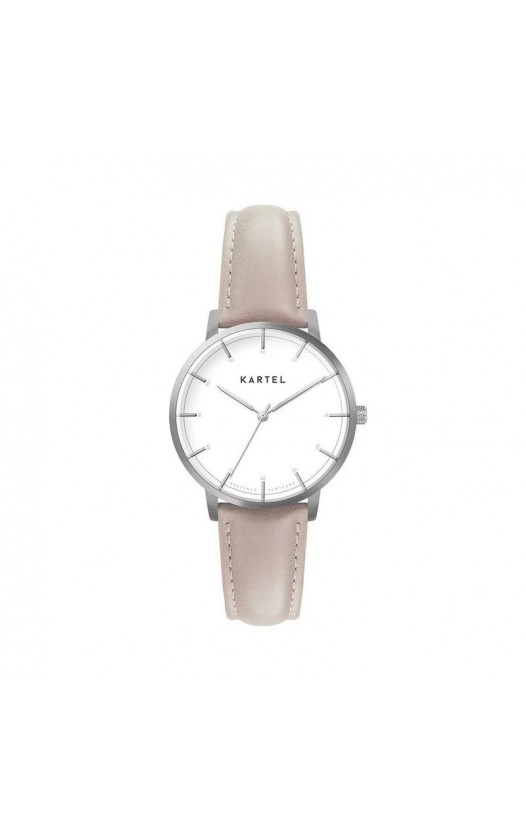 ISLA 34MM PINK LEATHER STRAP WATCH