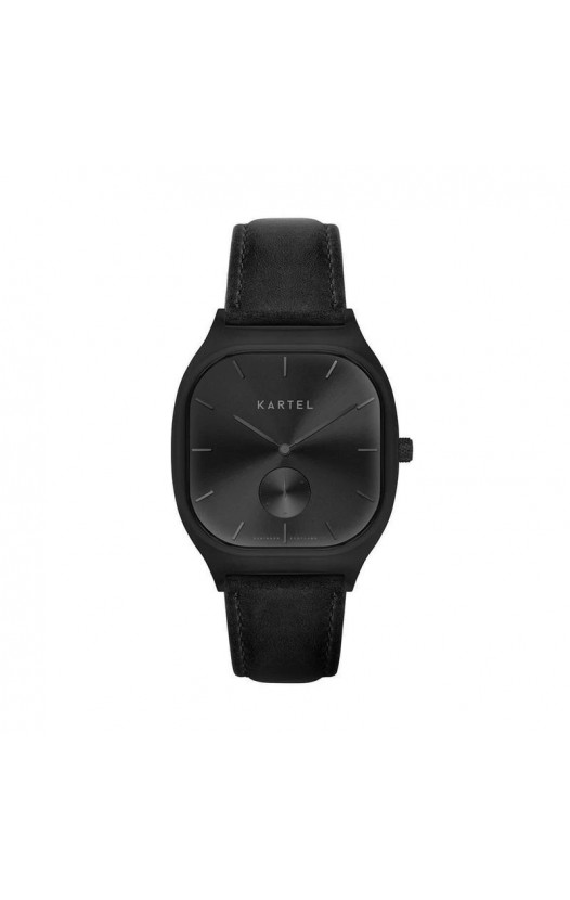 SINCLAIR 42MM BLACK LEATHER STRAP WATCH