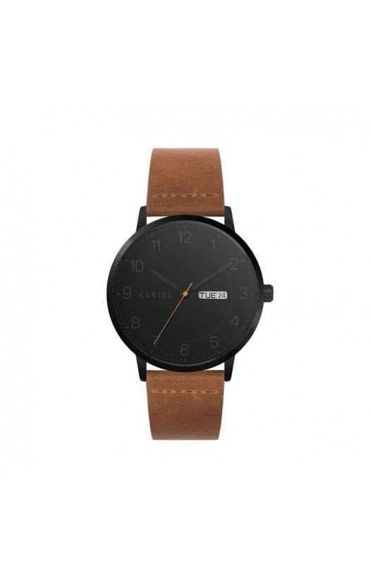 MORRIS 40MM TAN LEATHER STRAP WATCH