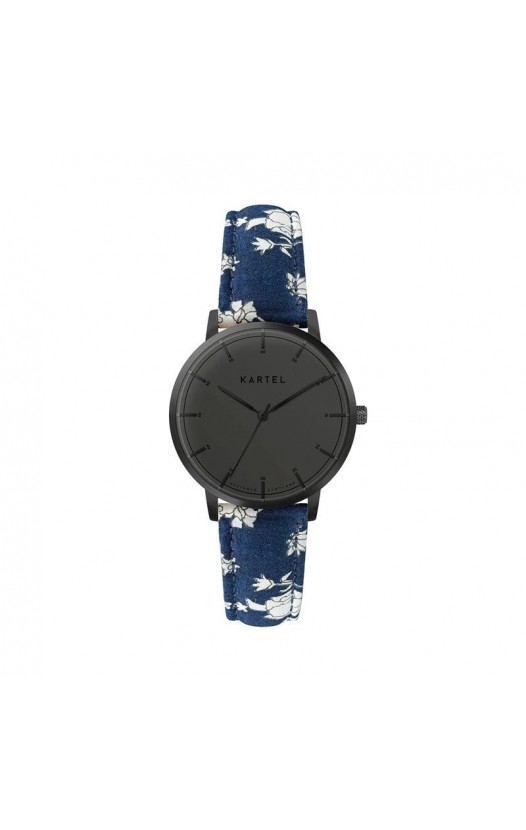 ISLA 34MM BLUE FABRIC STRAP WATCH