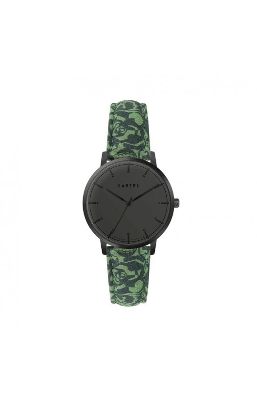 ISLA 34MM GREEN FABRIC STRAP WATCH