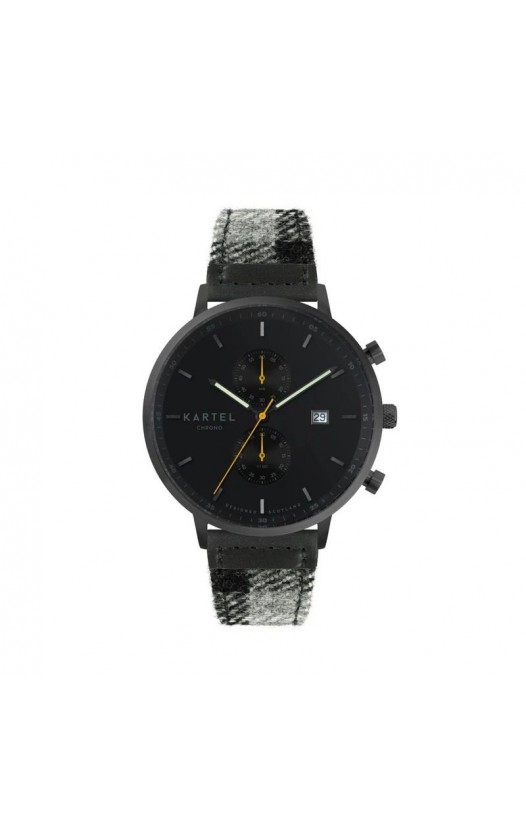 KNOYDART 43MM GREY TARTAN STRAP WATCH