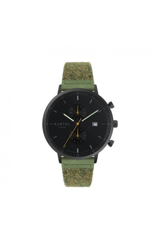 KNOYDART 43MM GREEN FABRIC STRAP WATCH