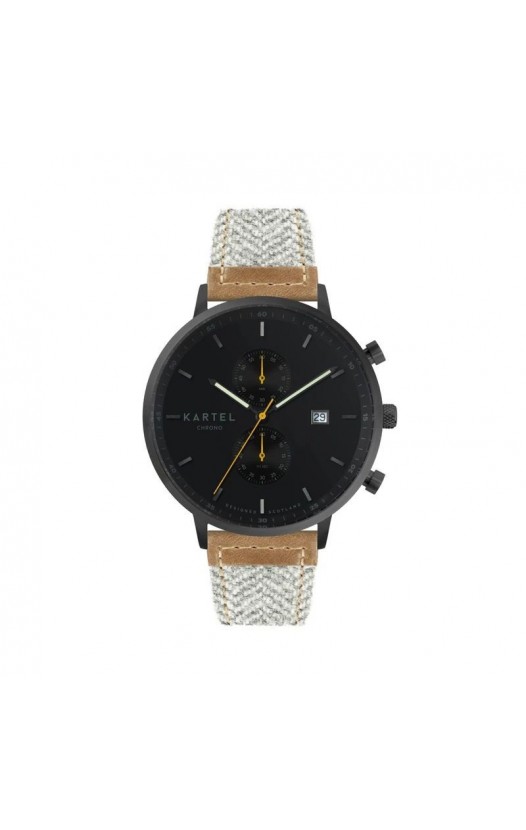KNOYDART 43MM GREY FABRIC STRAP WATCH