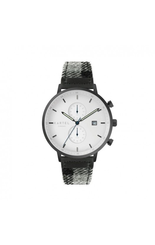 KNOYDART 43MM GREY TARTAN STRAP WATCH