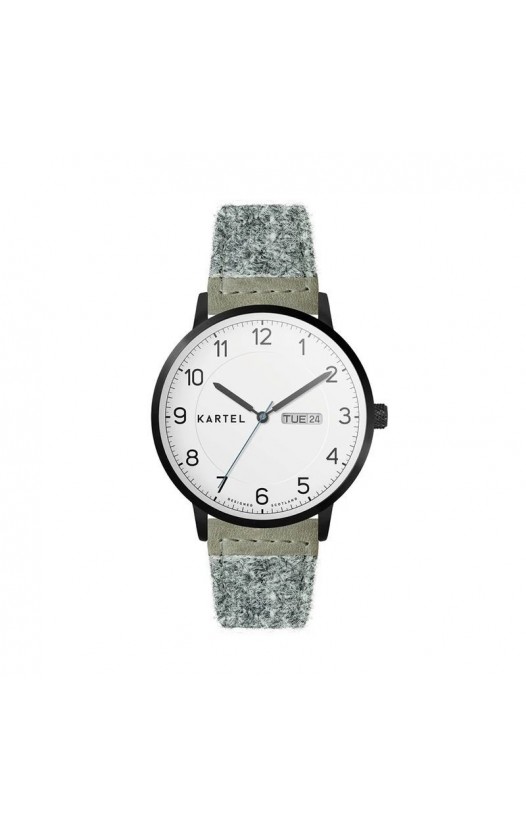 MORRIS 40MM GREY HARRIS TWEED STRAP WATCH