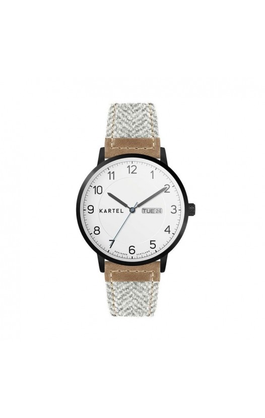 MORRIS 40MM GREY FABRIC STRAP WATCH