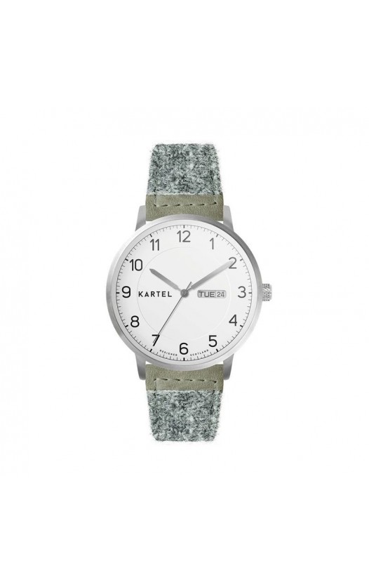 MORRIS 40MM GREY HARRIS TWEED STRAP WATCH