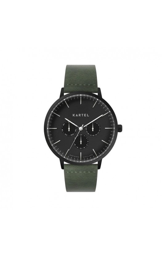 CUILLIN 43MM GREEN LEATHER STRAP WATCH