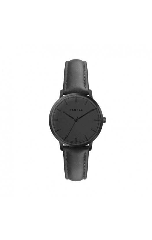 ISLA 34MM BLACK LEATHER STRAP WATCH