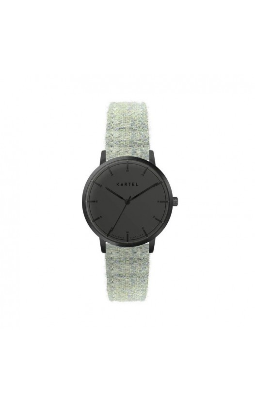 ISLA 34MM GREEN TWEED STRAP WATCH